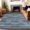 Homeroots 10' X 14' Blue Denim Blue And Brown Striped Washable Indoor Outdoor Area Rug 615481 - alternate 5