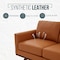 Leisuremod Chester Modern Leather Sofa with Birch Wood Base, Cognac Tan CS83TN-L - alternate 7