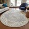 Homeroots 8' Beige Ivory And Gray Round Oriental Washable Indoor Outdoor Area Rug 596610 - alternate 7