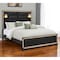 Homeroots Black Faux Crystal Bling Wood And Upholstery Lighted King Bed Frame 564718 - alternate 1