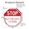 Signmission Stop Wait for Gate to Open, 18 inch X 18 inch, Vinyl Decal, 2PK OC-D-2PACK-18-314 - alternate 3