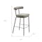 Homeroots 30" Green and Black Chenille and Steel Low Back Bar Height Bar Chair 555711 - alternate 6