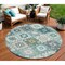 Homeroots 8' Teal Blue Beige And Ivory Round Southwestern Washable Indoor Outdoor Area Rug 632283 - alternate 1