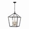 Jonathan Y Pagoda 16" 4-Light Classic Traditional Metal Cage Lantern LED Pendant, Oil Rubbed Bronze/Brass Gold JYL7437D - alternate 5