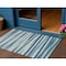 Homeroots 3' X 5' Teal Blue Gray And Ivory Striped Washable Indoor Outdoor Area Rug 597361 - alternate 1