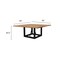 Homeroots 60" Natural and Black Solid Wood And Iron Frame Base Square Dining Table 563917 - alternate 10