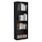 Homeroots 71" Black Five Tier Bookcase with Four doors 546352 - alternate 1