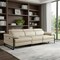 Homeroots 103" Beige Top Grain Leather Reclining Metal USB Sofa 720327 - alternate 8