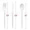 Smarty Had A Party Silver White Handle Moderno Plastic Cutlery Set - Spoons, Forks and Knives (240 Guests), 720PK 9320-SWSCS-CASE - alternate 7