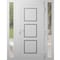 Vdomdoors Front Exterior Prehung Metal-Plastic Door, Manux 8661 White Silk, 2 Side Sidelite Transoms, Office MANUX8661EXD-WS-W14+36+14xH80-LH - alternate 1