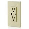 Leviton USBReceptacle, 15A, 1/2hp, Ivory, Thrmplstc T5633-I - alternate 4