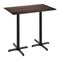 Flash Furniture 48" x 30" Tabletop, Seamless Surface Technology, Dark Brown, 22" x 30" Black Bar Height X-Bases ST-REC3048-WBR-T2230B-GG - alternate 1
