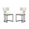 Manhattan Comfort Juno Contemporary Modern Vegan Leather Metal Side Chair in Cream - Set of 2 DC1609-1 - alternate 1