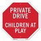 Signmission Private Drive Children at Play, 10 Inch X 10 Inch, Plastic Sign OC-P-10-35 - alternate 1