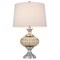 Homeroots 27" Silver Metallic Metal Table Lamp With White Empire Shade 524730 - alternate 1