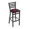Holland Bar Stool Co 30" Blk Wrinkle Washington State Stationary Bar Stool, Ladder Back L00430WashSt - alternate 1