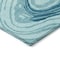Homeroots 8' Turquoise Teal Blue And Gray Round Abstract Washable Indoor Outdoor Area Rug 601310 - alternate 5