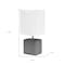 Homeroots 12" Gray Ceramic Square Table Lamp With White Shade 643293 - alternate 1
