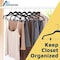 Lifemaster Velvet Skirt Hangers, Adjustable Clips, 360 Deg Swivel Hook, Non-Slip, Holds 10 lbs, Black, 30PK LMVSH30BK - alternate 8