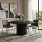 Homeroots 60" Black Solid Wood Pedestal Base Round Top Dining Table 721057 - alternate 4