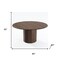 Homeroots 60" Brown Wood Pedestal Base Round Top Dining Table 720958 - alternate 4