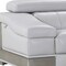 Homeroots 92" Light Gray Italian Leather Sofa With Silver Legs 329621 - alternate 4