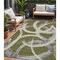 Homeroots 5' X 8' Olive Green Beige And Gray Abstract Washable Indoor Outdoor Area Rug 599143 - alternate 1