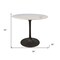 Homeroots 36" White And Black Rounded Marble And Iron Pedestal Base Dining Table 517849 - alternate 3