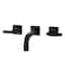 Kingston Brass Double-Handle Wall Mount Bathroom Faucet with Knurled Handle, Matte Black KS6120KNL - alternate 1