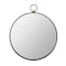 Homeroots 28" Black Round Iron Framed Accent Mirror 485021 - alternate 1