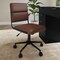 Martha Stewart Lulu Upholstered Office Chair in Saddle Brown/Oil Rubbed Bronze CH-240229-1-BR-BK-MS - alternate 5