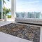 Homeroots 9' X 12' Navy Blue Brown And Terra Cotta Damask Washable Indoor Outdoor Area Rug 603603 - alternate 5