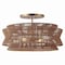 Jonathan Y Maya 23.75" 2-Light Bohemian Farmhouse 2-Tier Metal Hand-Woven Paper Rope Tapered Drum LED Semi Flus JYL1612A - alternate 1