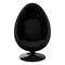 Homeroots 35" Black Fiberglass And Wool Swivel Egg Chair 522846 - alternate 4
