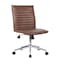 Boss Office Products Task Chair, Armless in Brown Vinyl, Chrome Base B9534C-BN - alternate 1