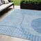 Homeroots 5' X 8' Denim Blue And Sky Blue Striped Washable Indoor Outdoor Area Rug 583065 - alternate 1