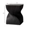 Leisuremod Onyx Twisted Square Fiberstone Side Table, Tree Bark Texture, Fully Assembled OST14BL - alternate 4
