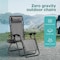 Serenelife Zero Gravity Chairs Set of 2, Grey SLZGHGRY87 - alternate 4