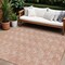 Homeroots 8' X 10' Salmon And Ivory Geometric Washable Indoor Outdoor Area Rug 595034 - alternate 1
