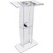 Vevor Acrylic Podium 47" Acrylic Podium Stand Reading Surface Storage Shelf White JYJTW047TCLR - alternate 1