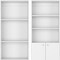 Homeroots Set of Two White Wood Seven Tier Modular Bookcase with Two Doors, 2PK 546624 - alternate 2