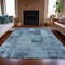 Homeroots 8' X 10' Blue And Ivory Abstract Washable Indoor Outdoor Area Rug 630768 - alternate 5