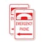 Signmission Emergency Phone w/ left arrow, 18'' X 24'' 2 Signs, Heavy Gauge Aluminum, 2PK A-1824-2PACK-2651 - alternate 1