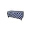 Homeroots 42in Blue and White and Dark Brown Upholstered Polyester Quatrefoil Bench with Flip top 469343 - alternate 4