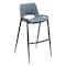 Homeroots Set of Two 30" Blue And Black Faux Leather And Steel Low Back Bar Height Bar Chairs 555659 - alternate 5