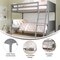 Flash Furniture Dallas Bunk Bed Twin Over Twin, Convertible Slatted Solid Wood Bunk Bed Frame w/Ladder, Gray MG-0900-31-TTB-GY-GG - alternate 7
