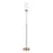Homeroots 66" Brass Adjustable Torchiere Floor Lamp With Clear Glass Cylinder Shade 523380 - alternate 1