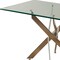 Homeroots 51" Clear And Silver Glass And Metal Trestle Base Dining Table 602334 - alternate 3