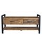 Homeroots 46in Natural and Black Metal Distressed Solid Wood Storage Bench with Drawers 488865 - alternate 4
