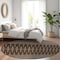 Homeroots 8' Chocolate Taupe And Copper Round Tribal Washable Indoor Outdoor Area Rug 582556 - alternate 4